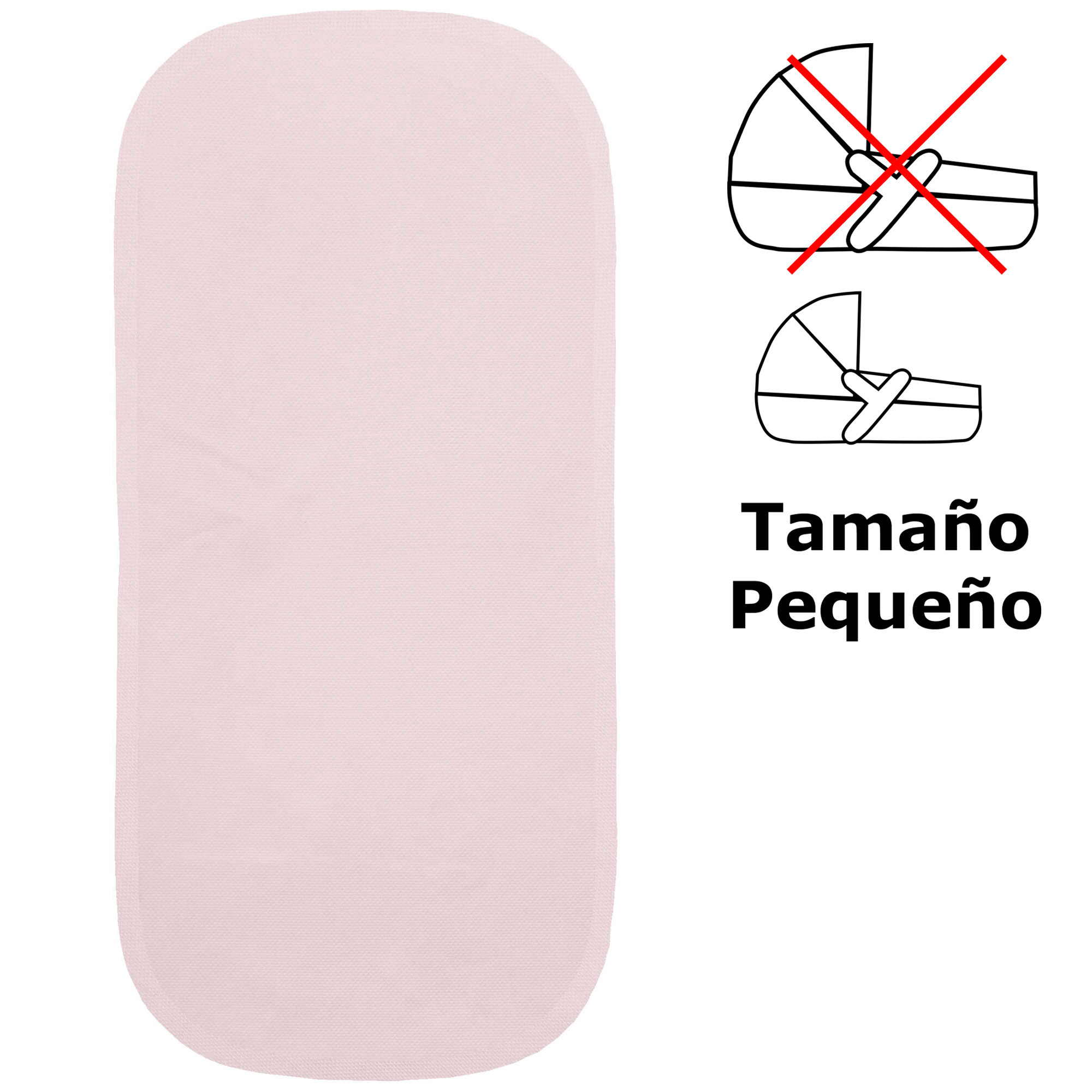 Colchonetas para el Capazo en tejido de algodón Piqué Valencia Rosa