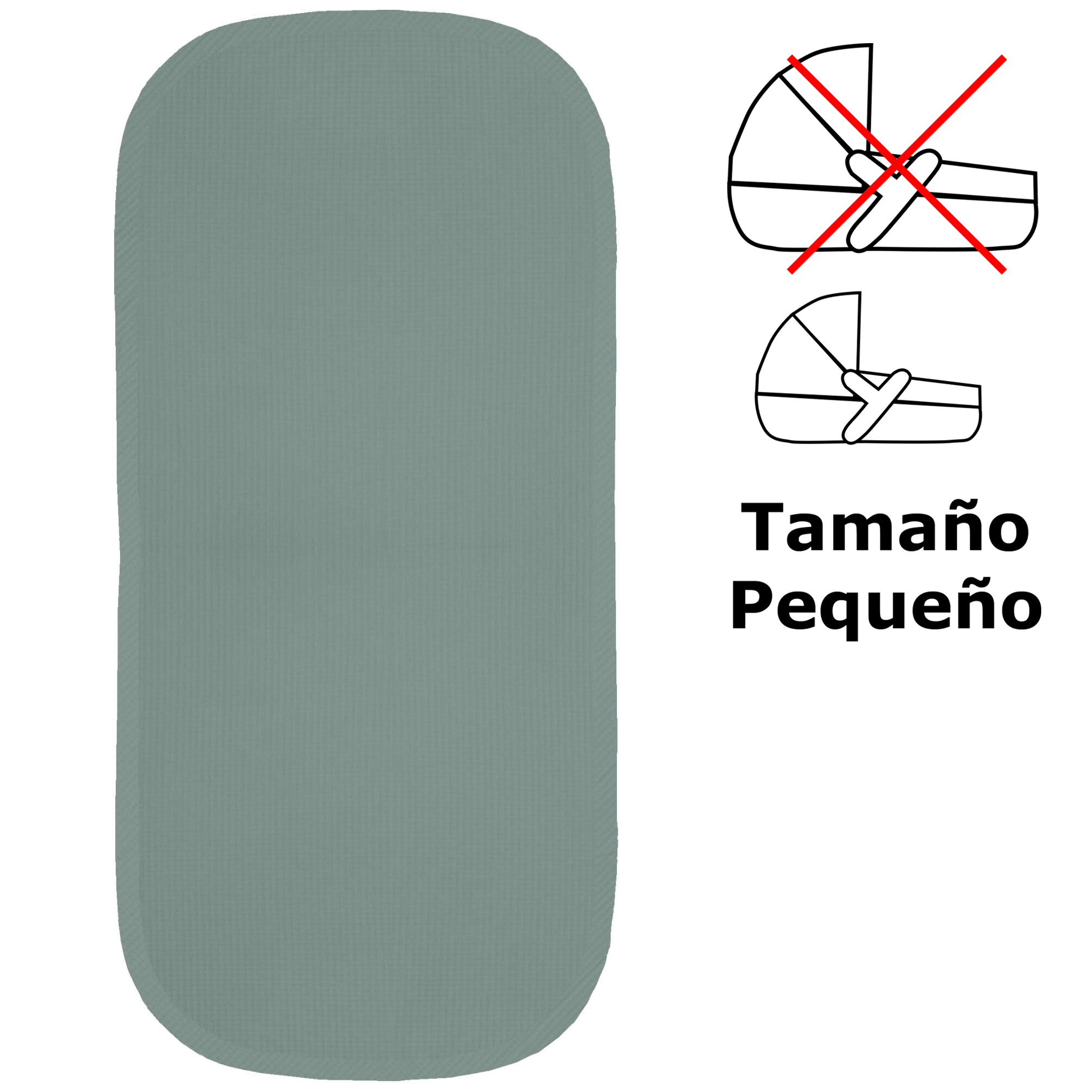 Colchonetas para el Capazo en tejido de algodón Piqué Serker Verde