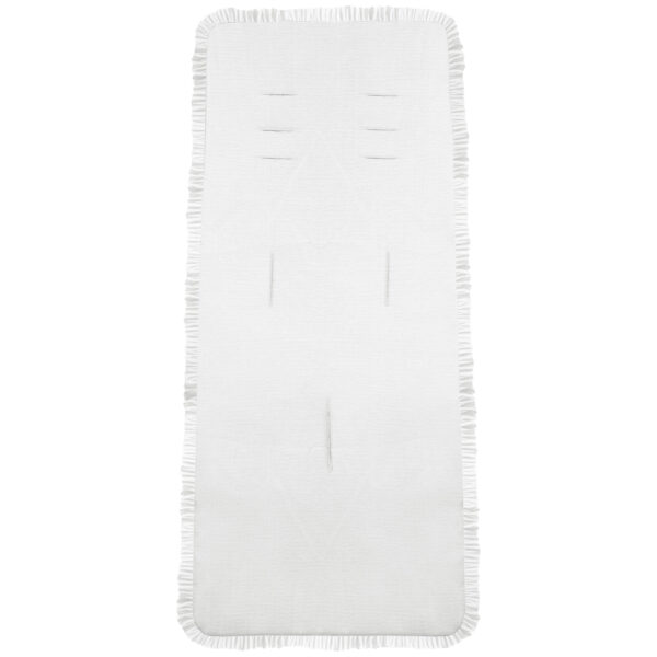 Colchoneta para Silla en tejido de algodón Bambula Plumeti Blanco