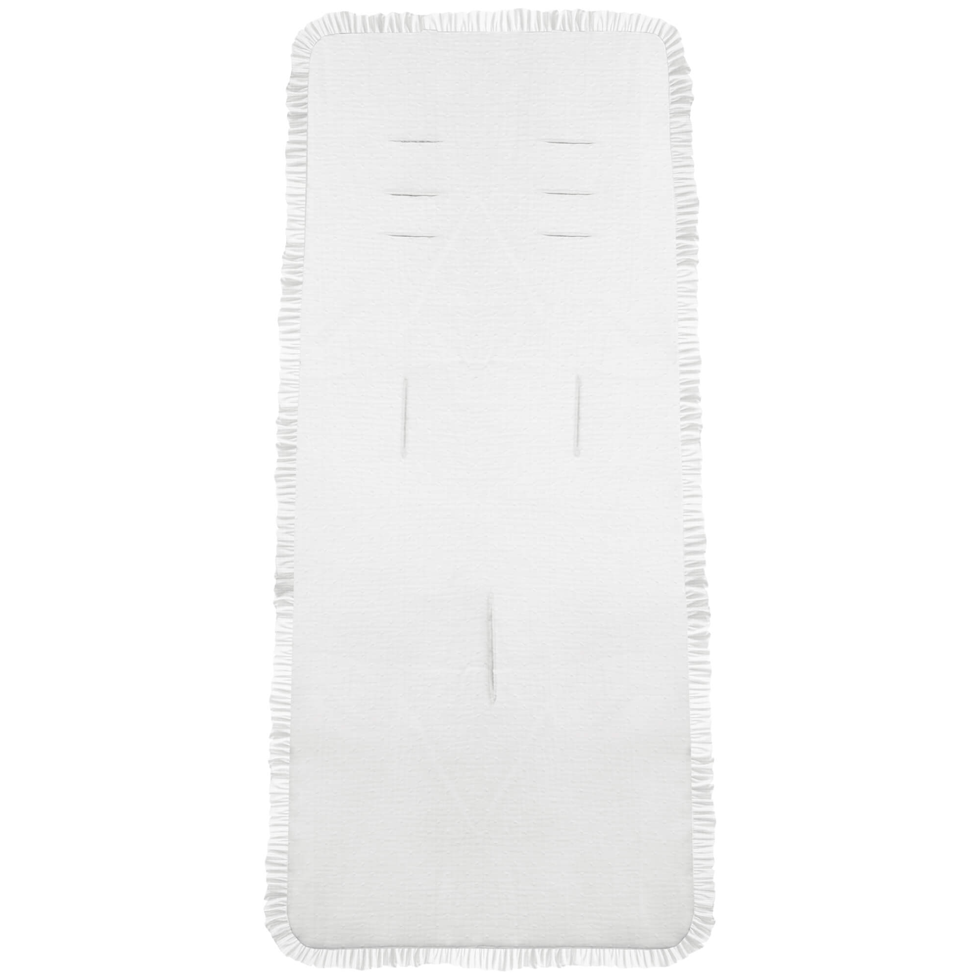Colchoneta para Silla en tejido de algodón Bambula Plumeti Blanco