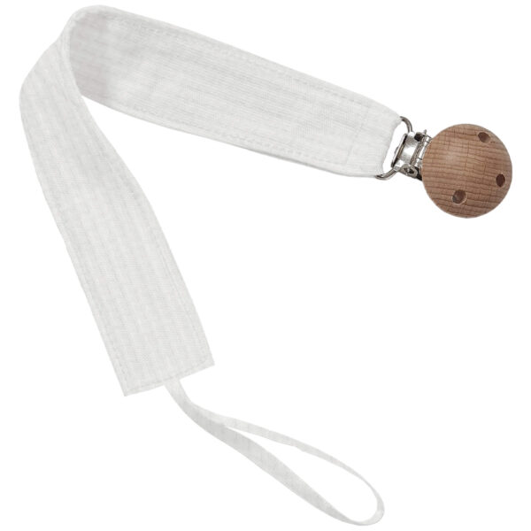 Pinza de Chupete en tejido piqué de algodón Roma Blanco Roto