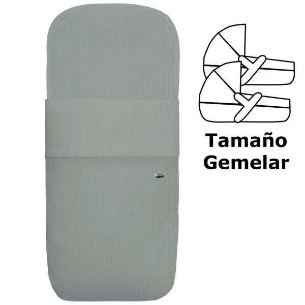 Saco para Capazo Gemelar  en tejido de algodón Bambula Verde