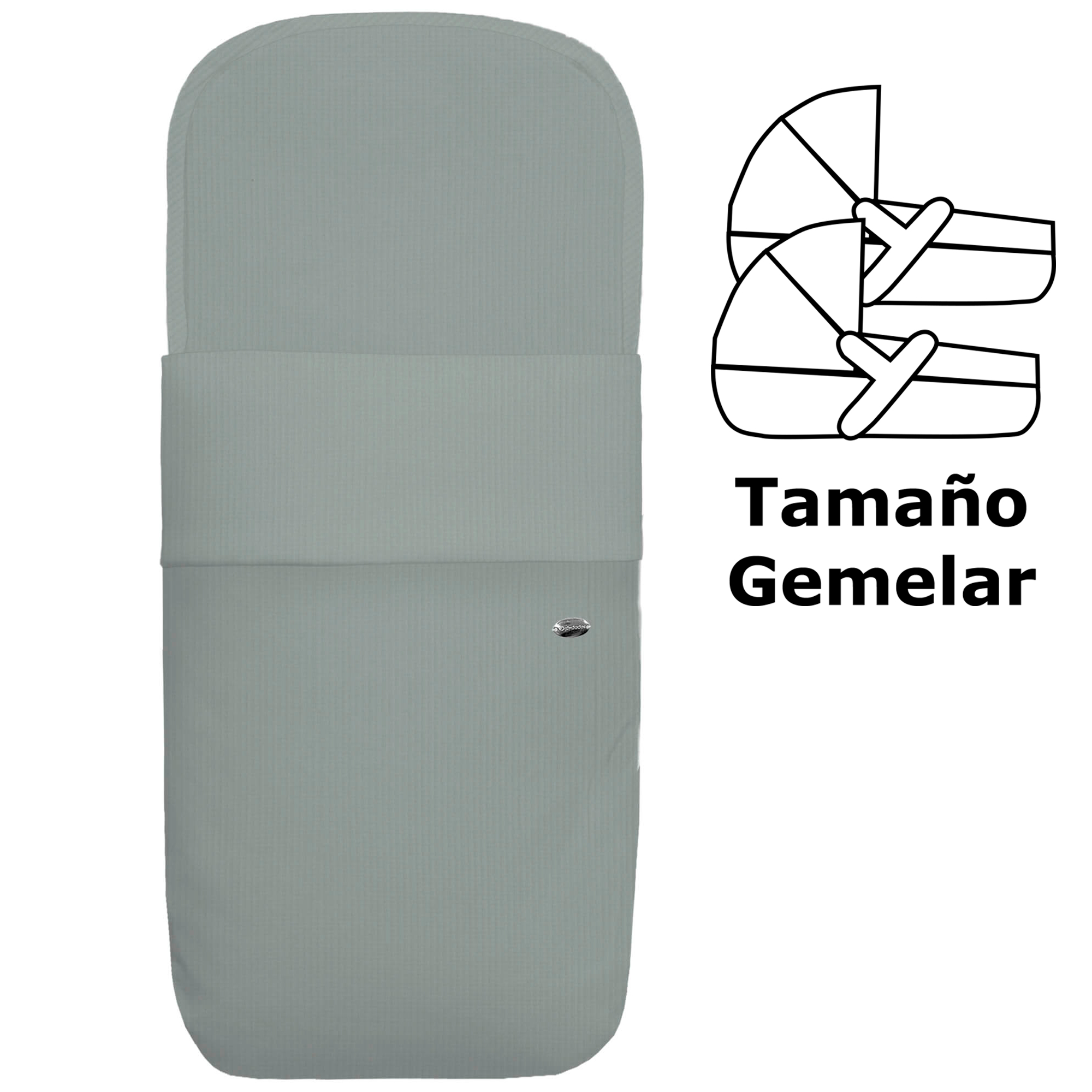 Saco para Capazo Gemelar  en tejido de algodón Bambula Verde
