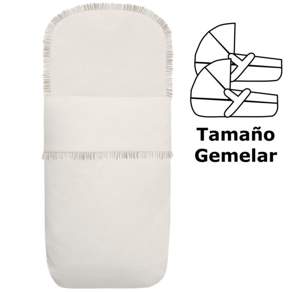 Saco para Capazo Gemelar  en tejido de algodón Piqué Crudo