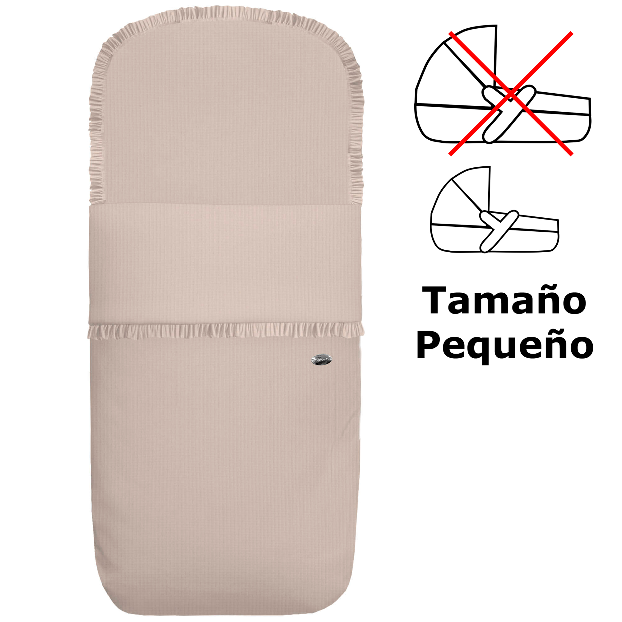 Saco para Capazo Pequeño en tejido de algodón Bambula Beige-Tostado-Tostado