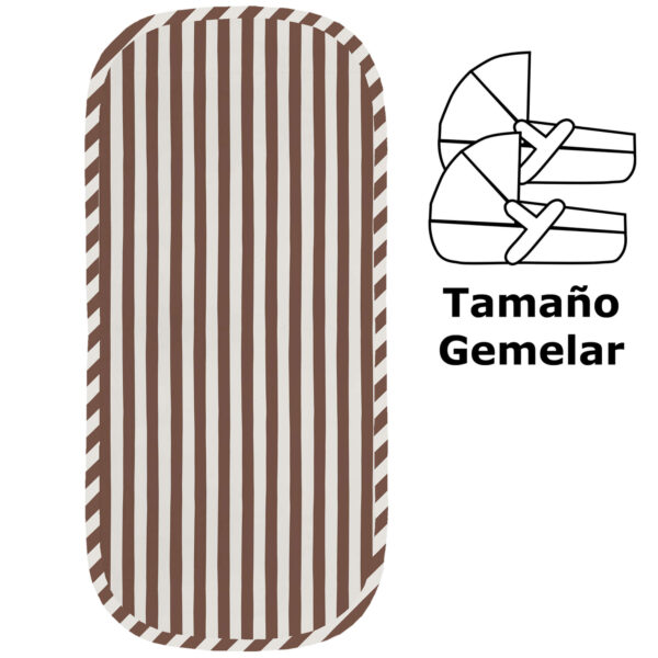 Colchoneta para capazo gemelar Rayas marron