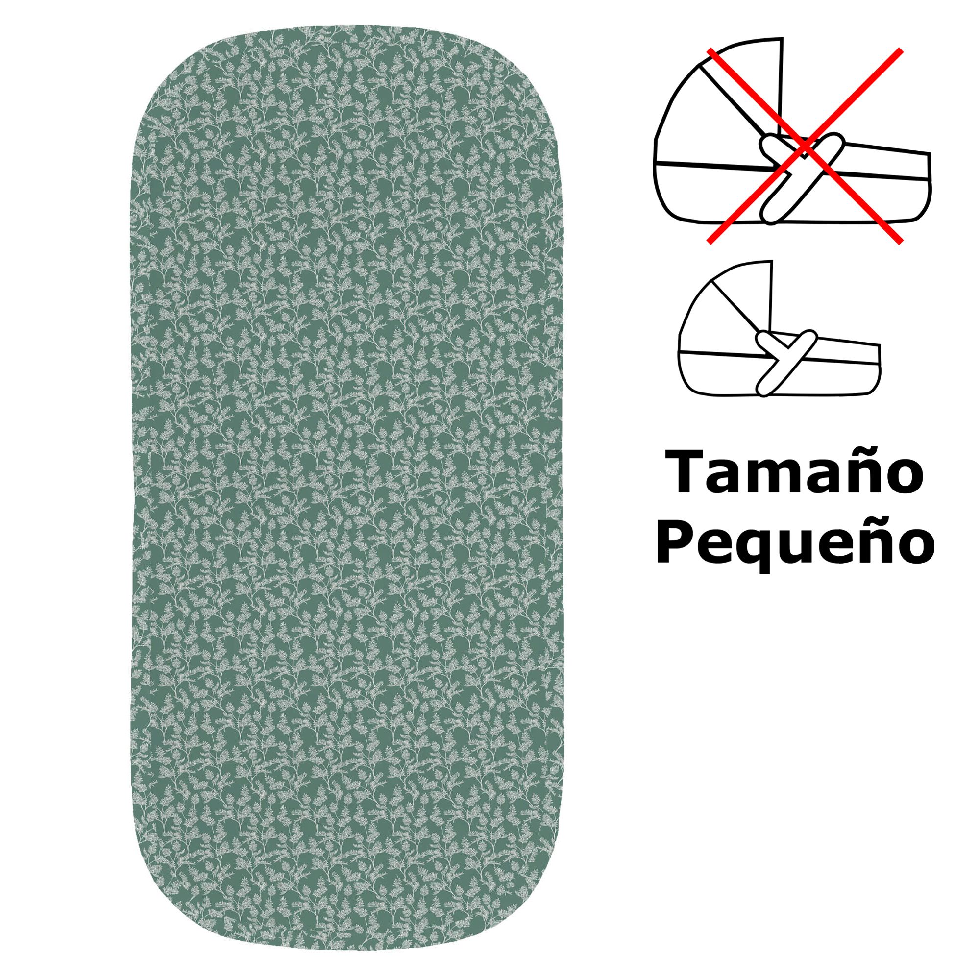 Colchoneta para capazo pequeña Alba verde