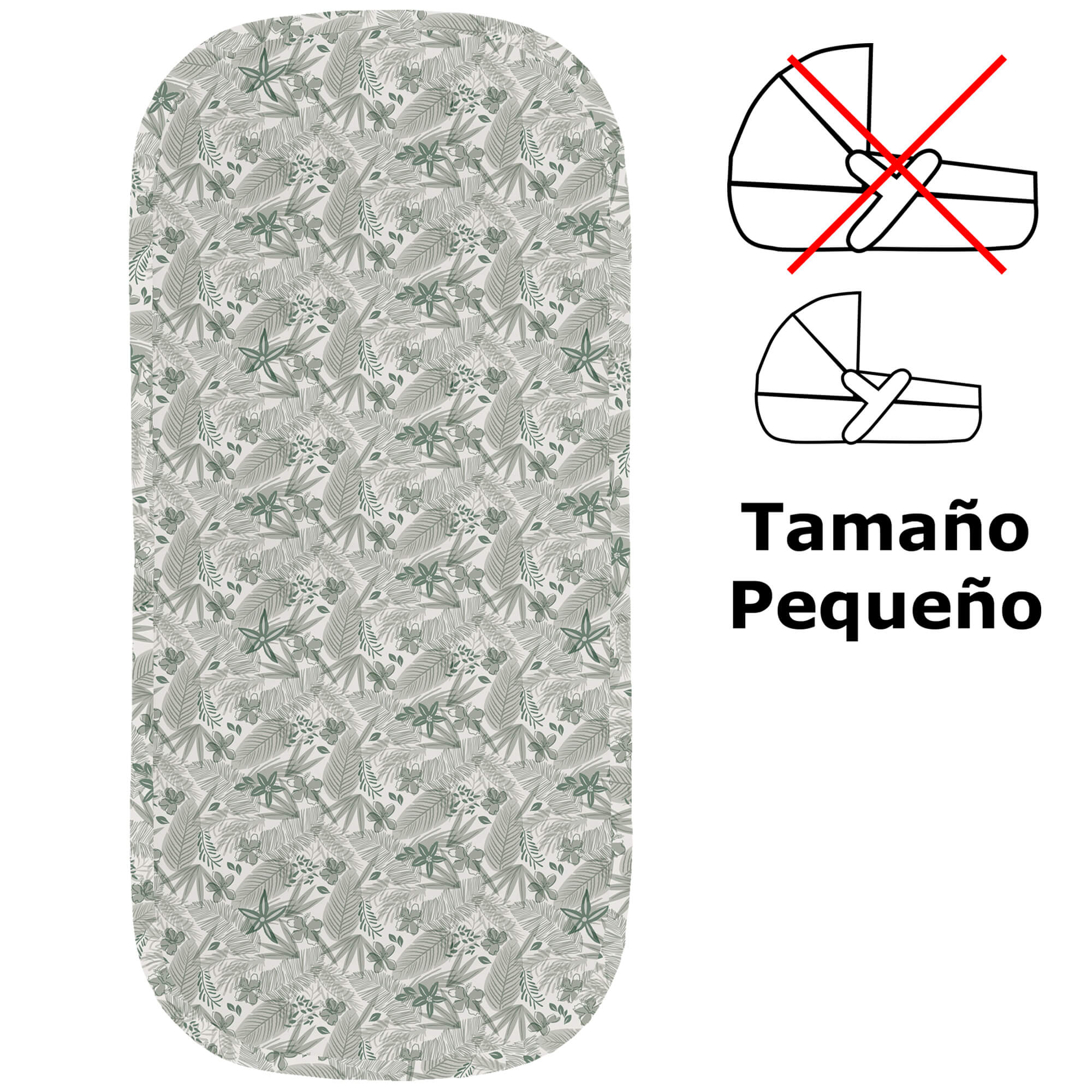 Colchoneta para capazo pequeña Piccolo invierno verde