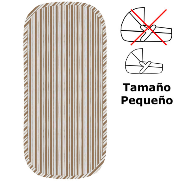 Colchoneta para capazo pequeña Provenza invierno Rayas marron