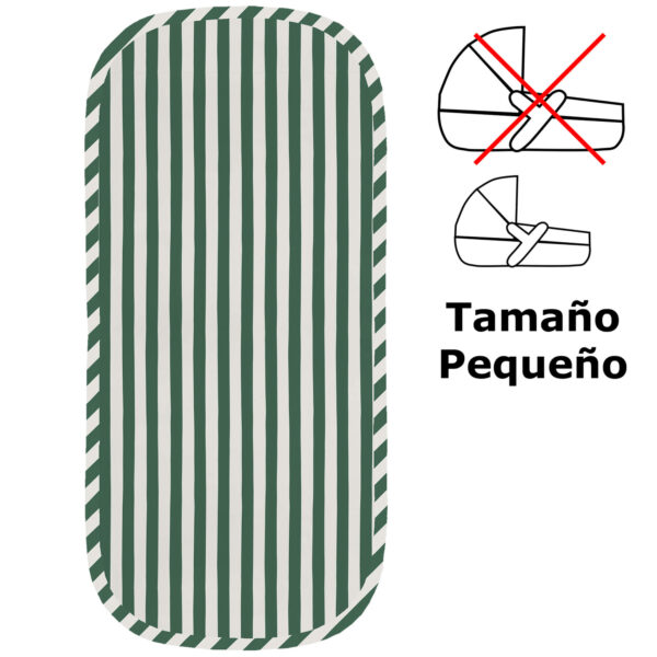 Colchoneta para capazo pequeña Rayas verde