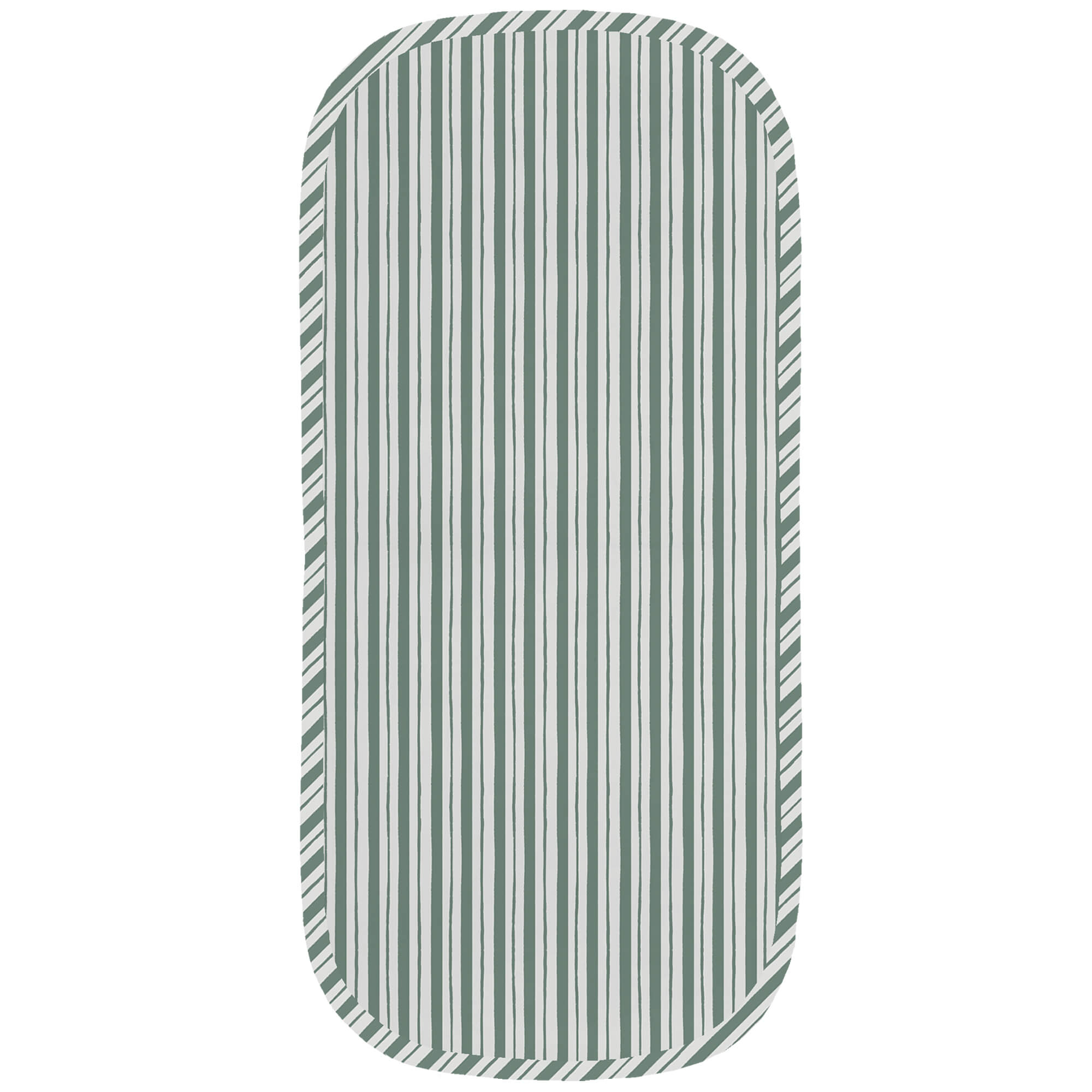 Colchoneta capazo Provenza invierno Rayas verde Colchoneta para capazo Provenza invierno Rayas verde