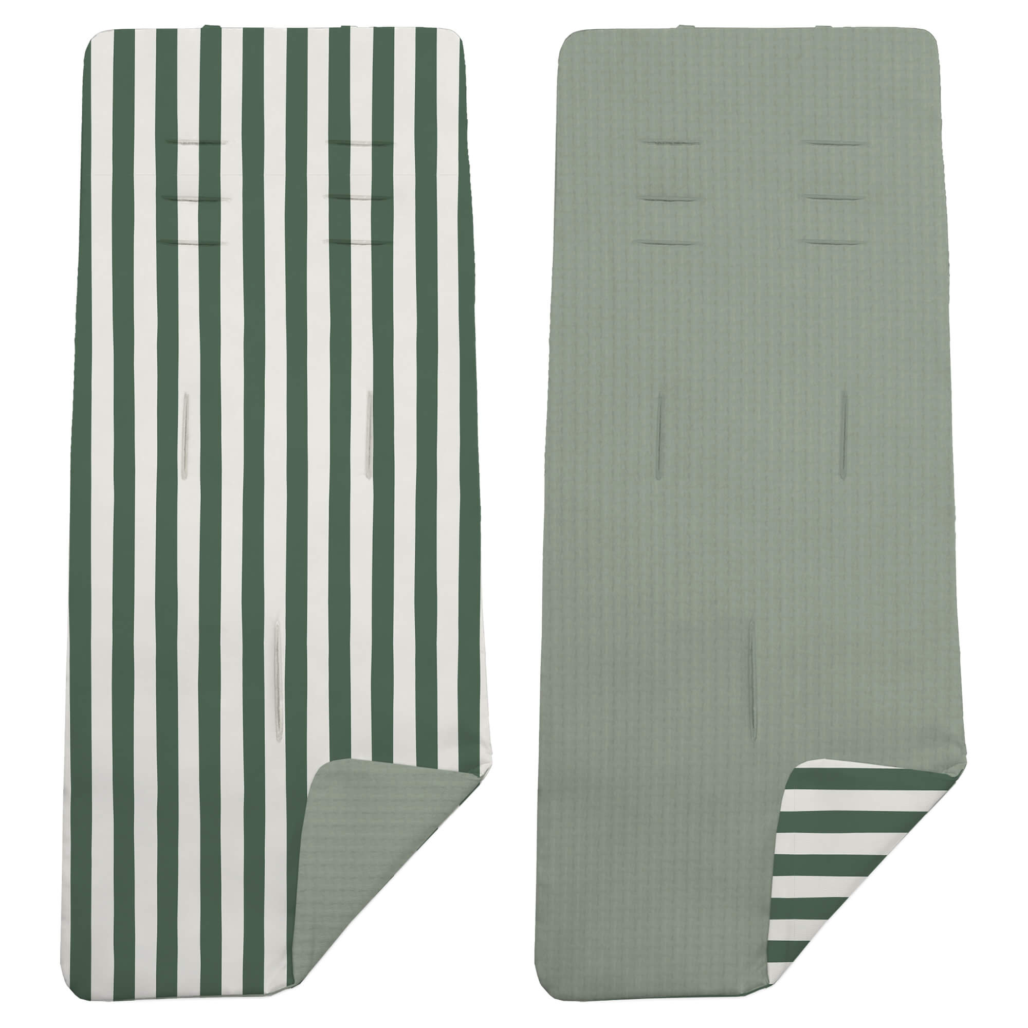 Colchoneta Reversible Rayas verde con verde