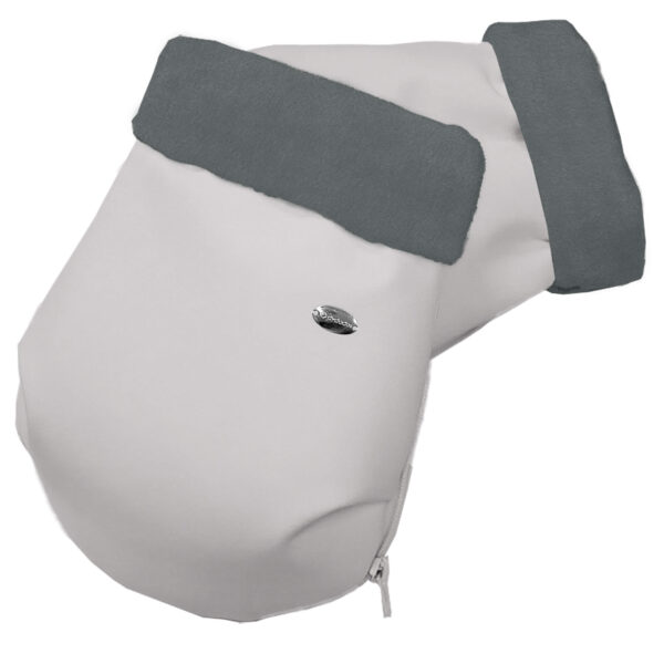 Guantes para carro polipiel gris pelo gris marengo
