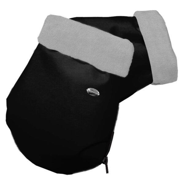 Guantes para carro polipiel negro pelo gris