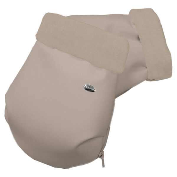 Guantes para carro polipiel tostado pelo marfil