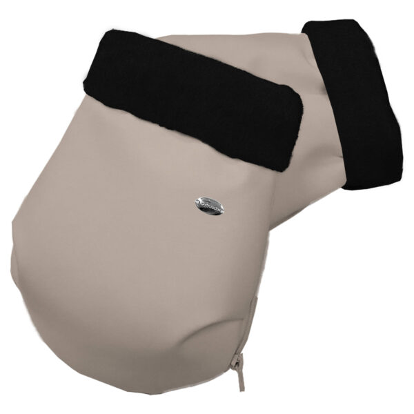 Guantes para carro polipiel tostado pelo negro