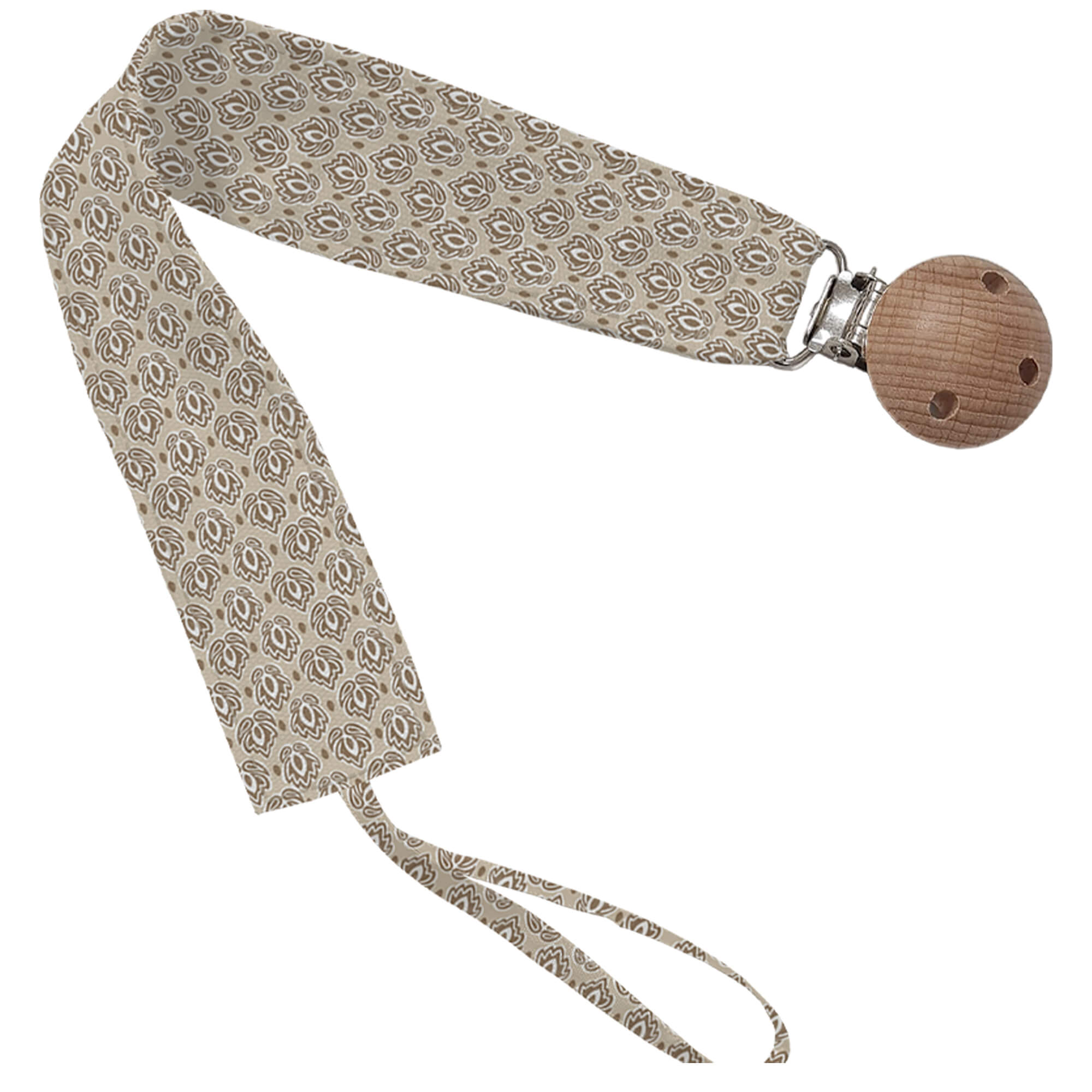 Pinza de Chupete Provenza Invierno Tulipanes marron
