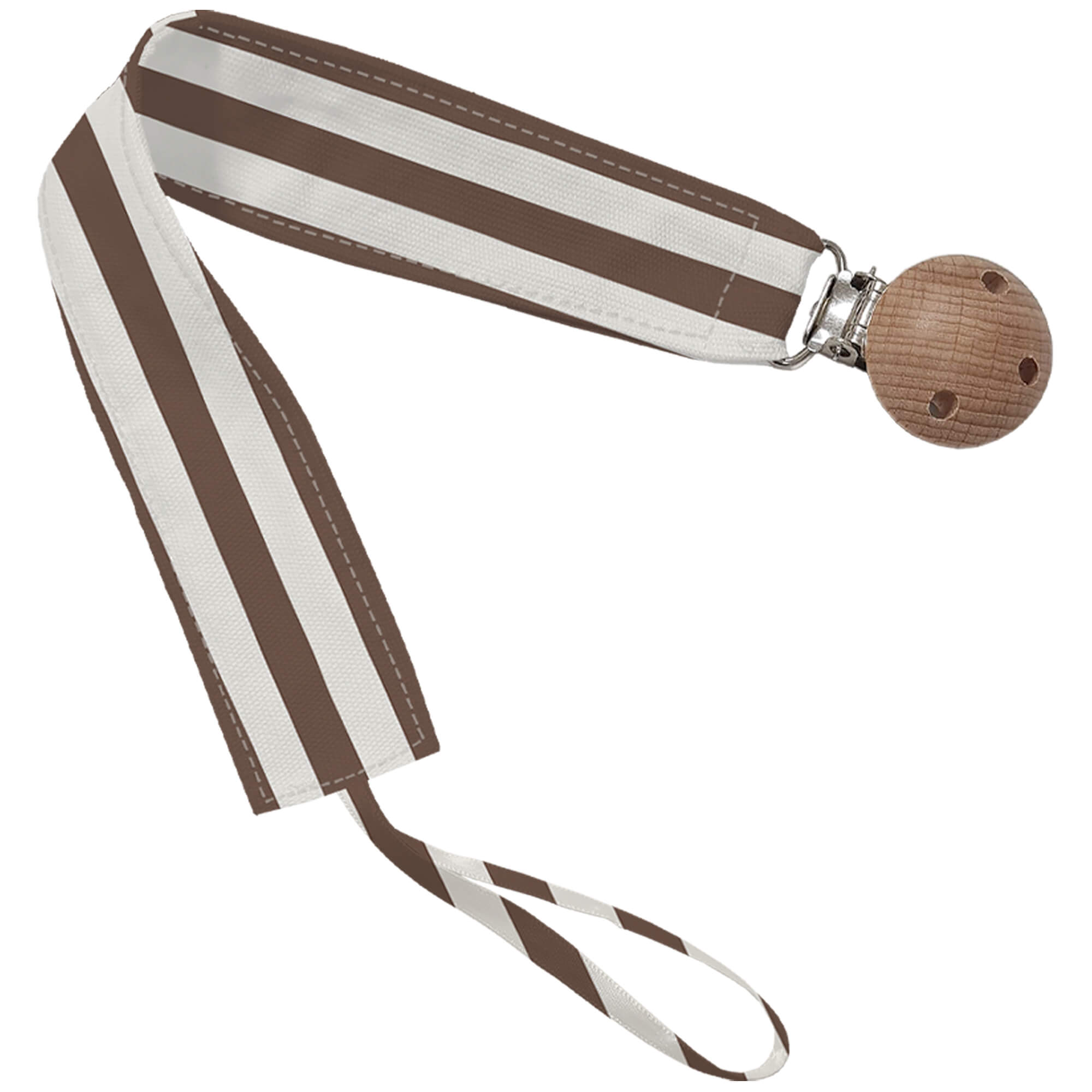 Pinza de Chupete Rayas marron