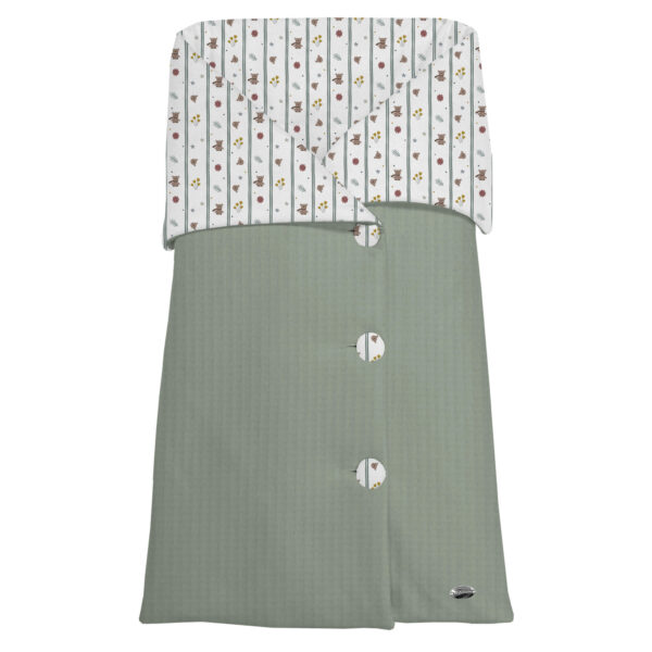 Saco Arrullo Miguel polipiel verde pelo estampado