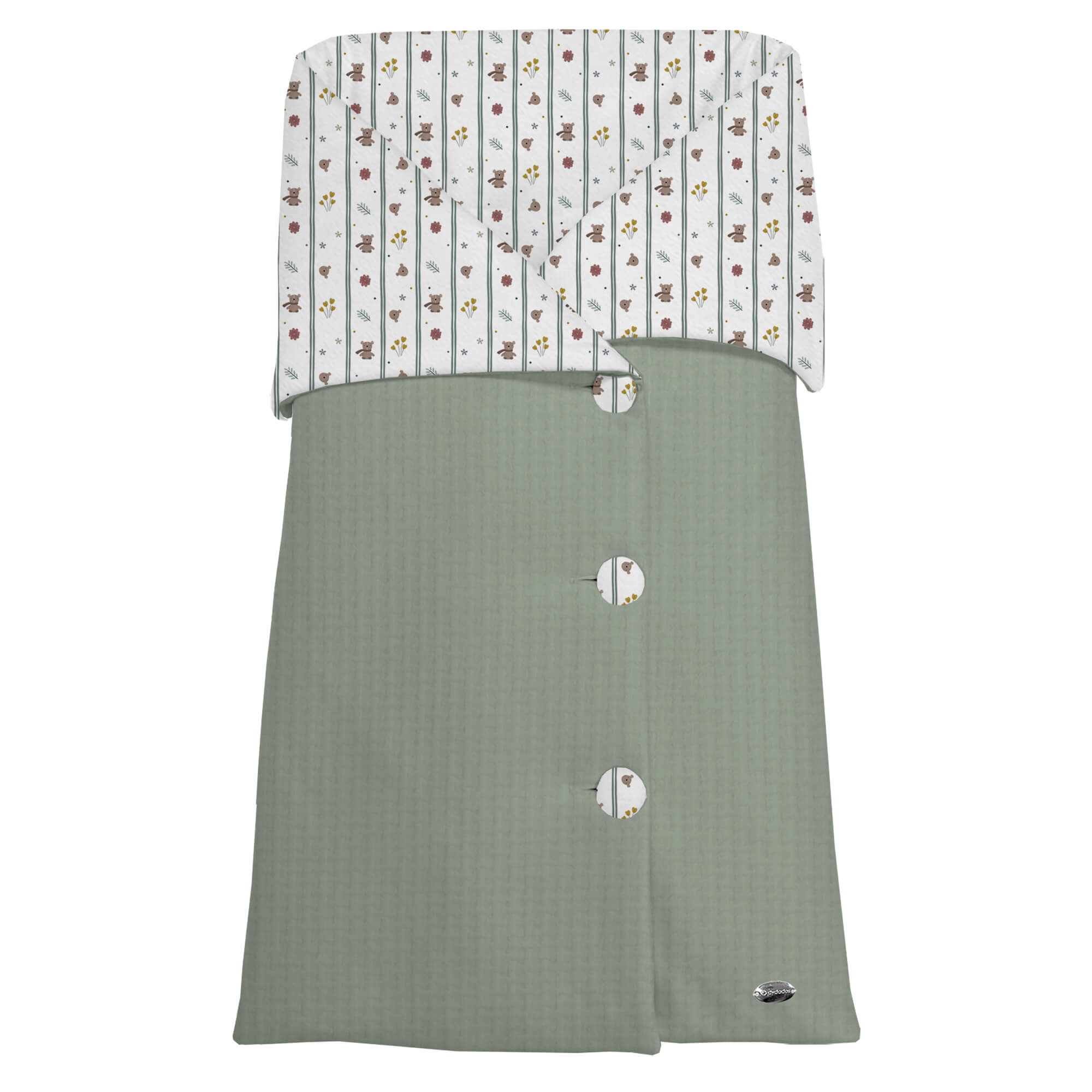 Saco Arrullo Miguel polipiel verde pelo estampado