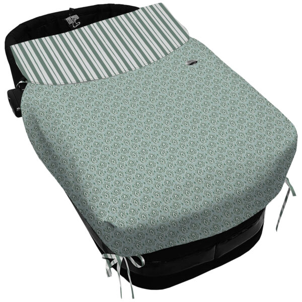 Saco para Capazo con Colcha con Lazos Porvenza Invierno verde villela estampada
