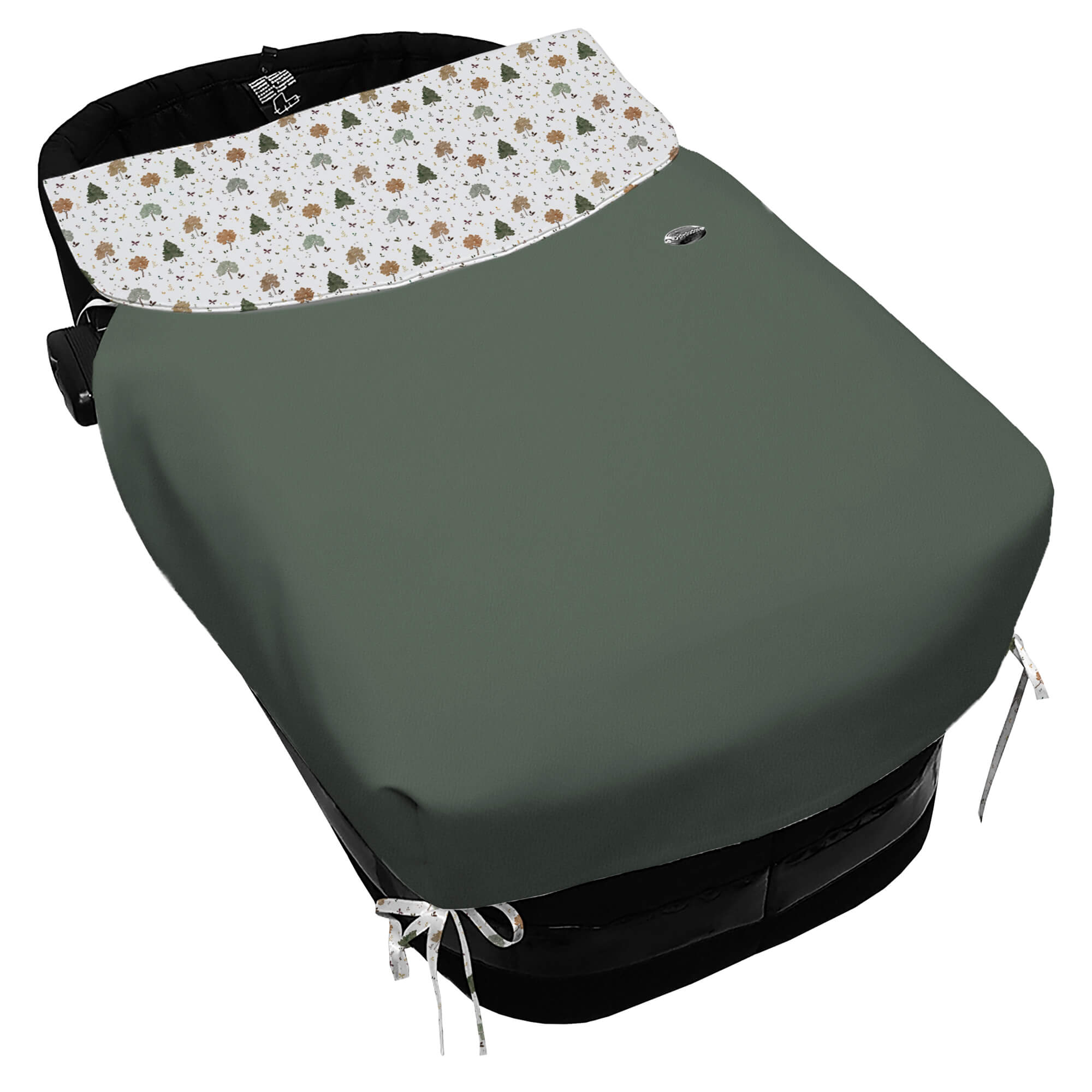 Saco para Capazo con Colcha con Lazos Sicilia polipiel verde villela estampada