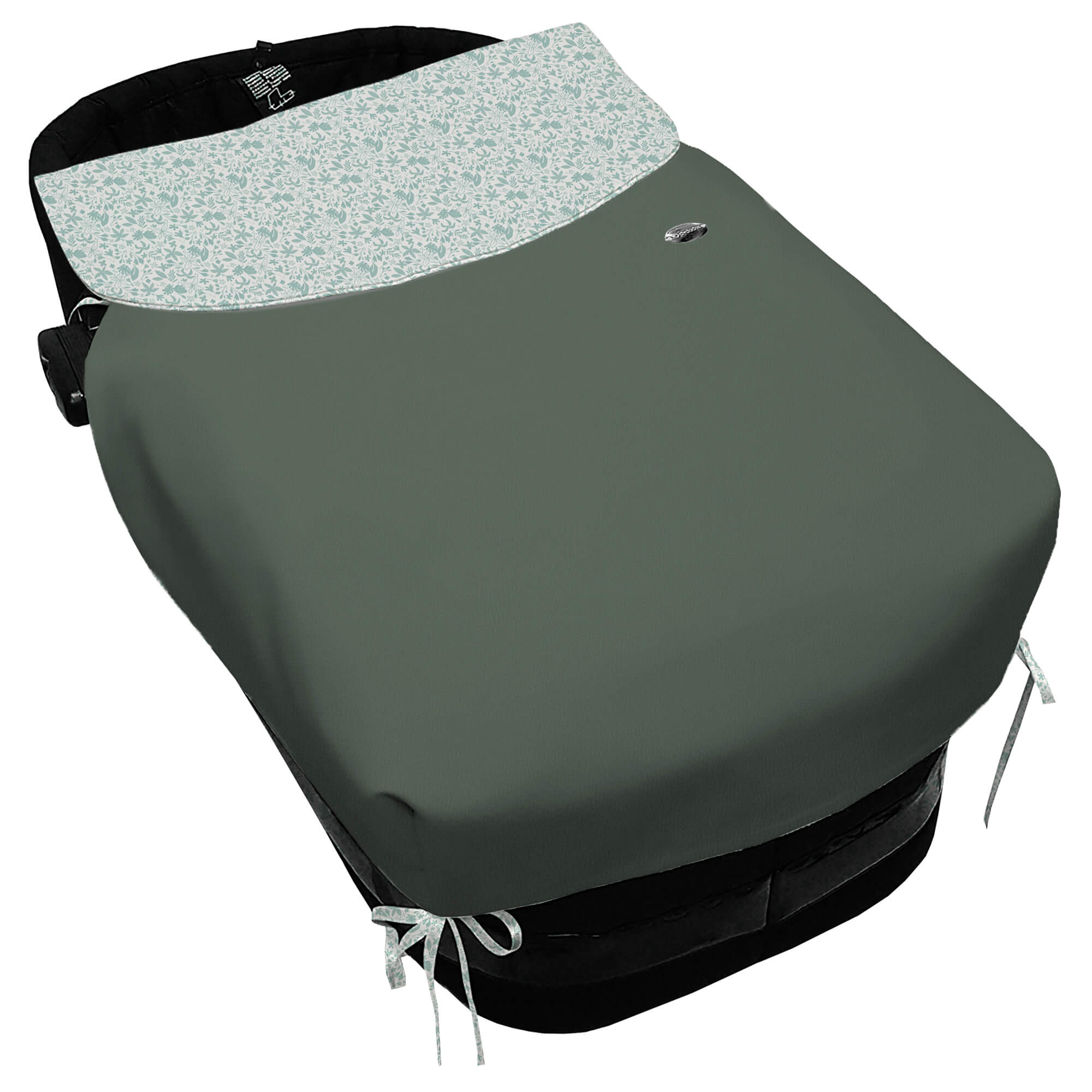 Saco para Capazo con Colcha con Lazos Versalles Invierno verde villela estampada