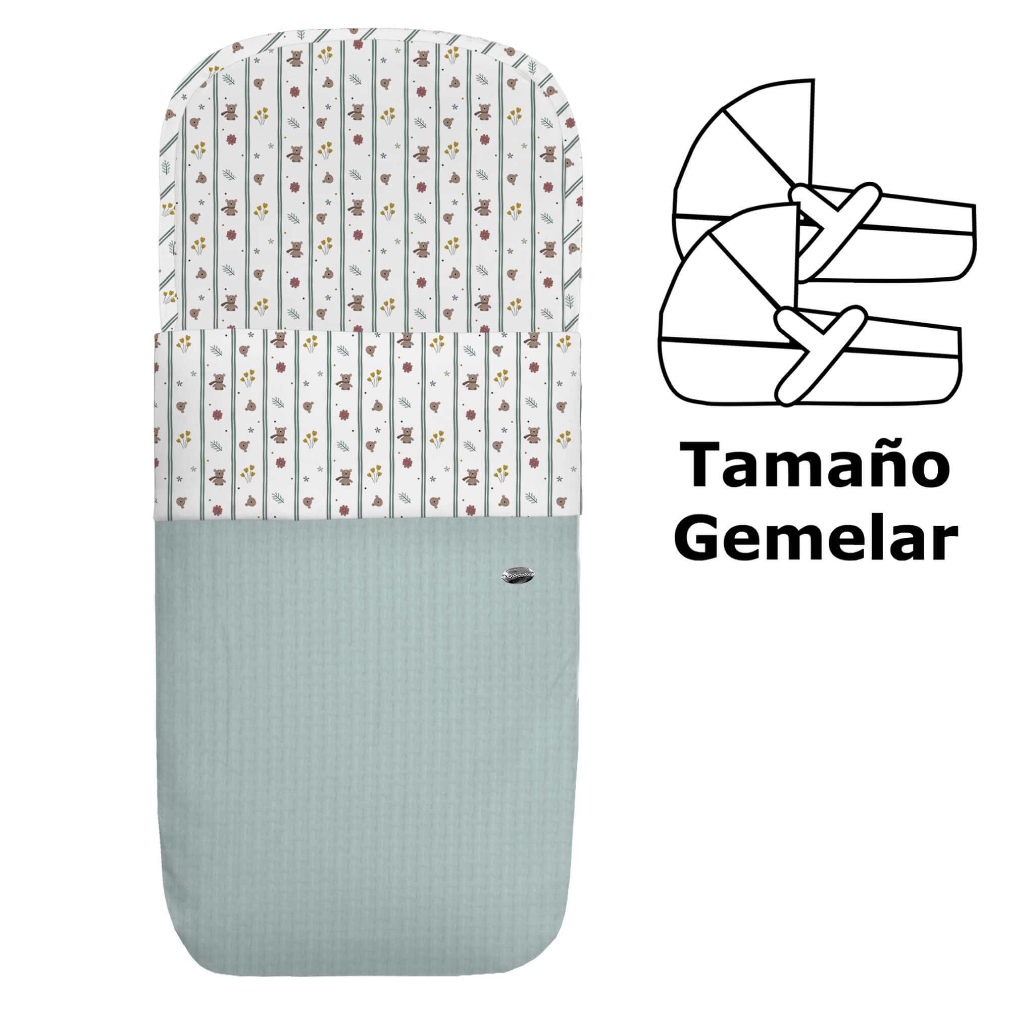 Saco para Capazo Gemelar Miguel roma menta villela estampada