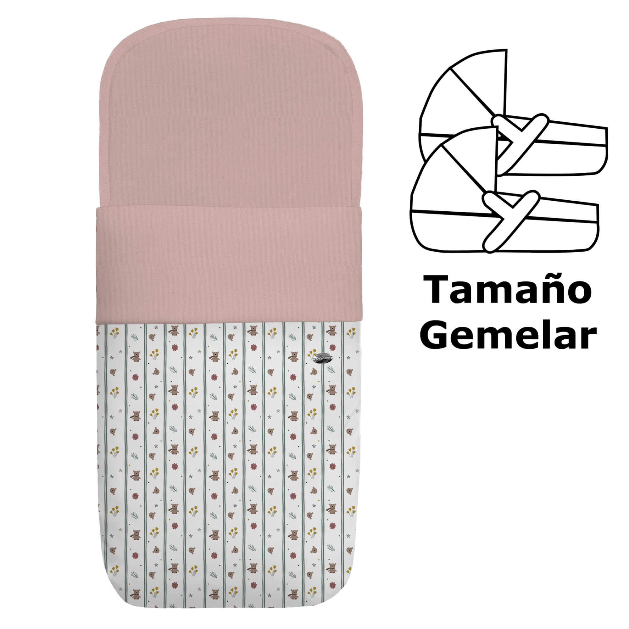 Saco para Capazo Gemelar polipiel estampada Joel villela maquillaje