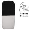 Saco para capazo gemelar polipiel gris pelo negro