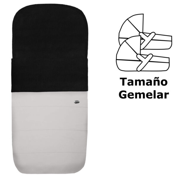 Saco para capazo gemelar polipiel gris pelo negro