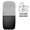 Saco para capazo gemelar polipiel negro pelo gris