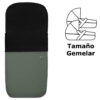 Saco para capazo gemelar polipiel verde pelo negro