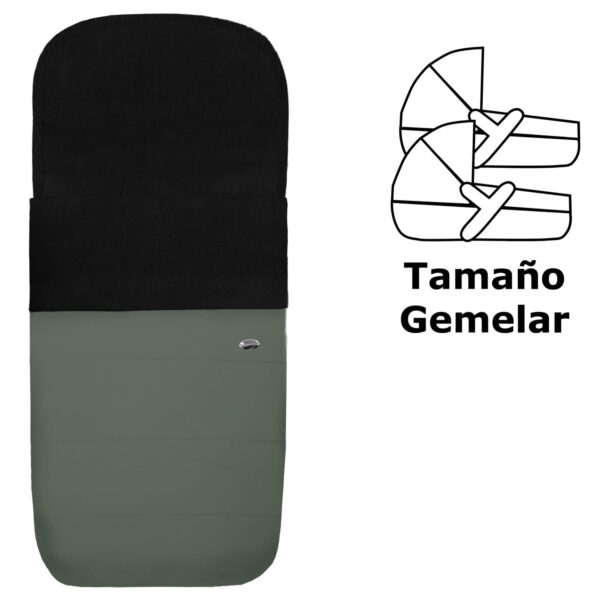 Saco para capazo gemelar polipiel verde pelo negro
