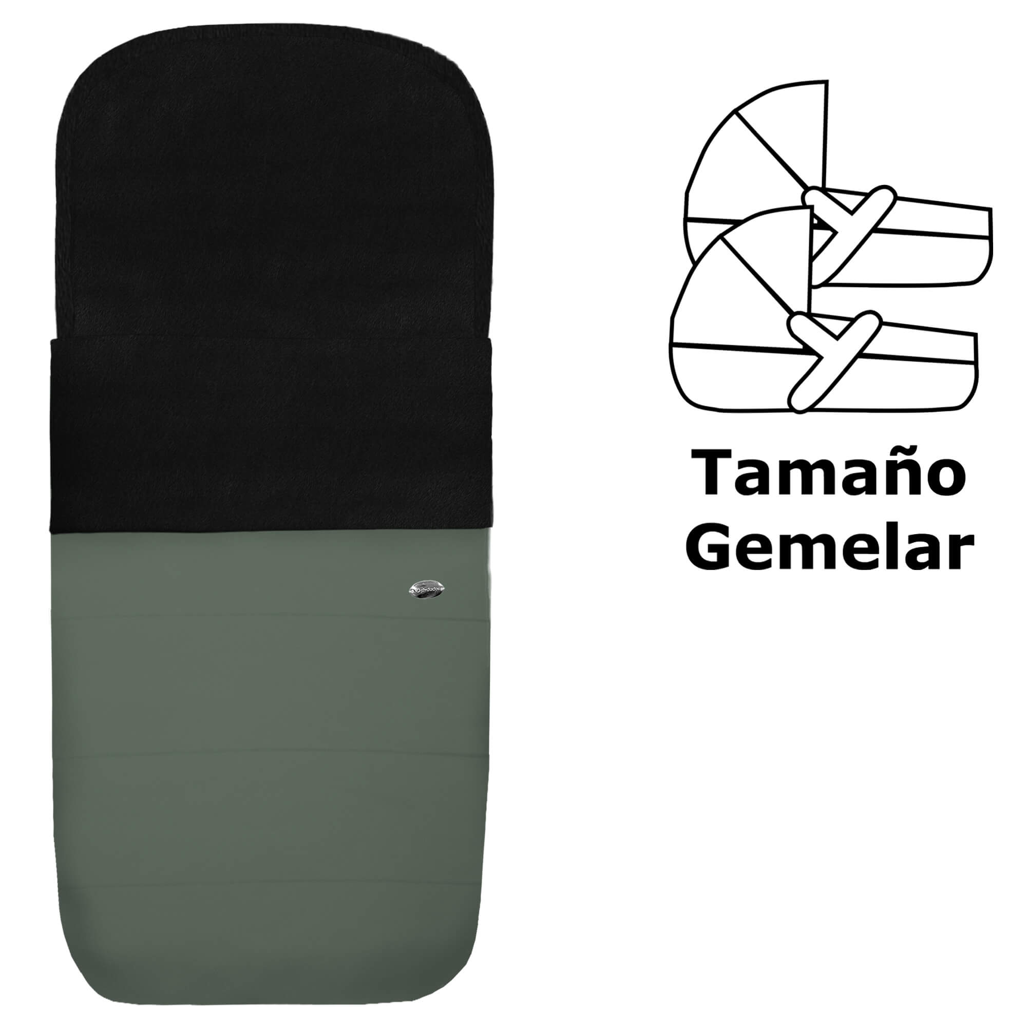 Saco para capazo gemelar polipiel verde pelo negro