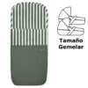 Saco para Capazo Gemelar Rayas verde polipiel verde villela estampada
