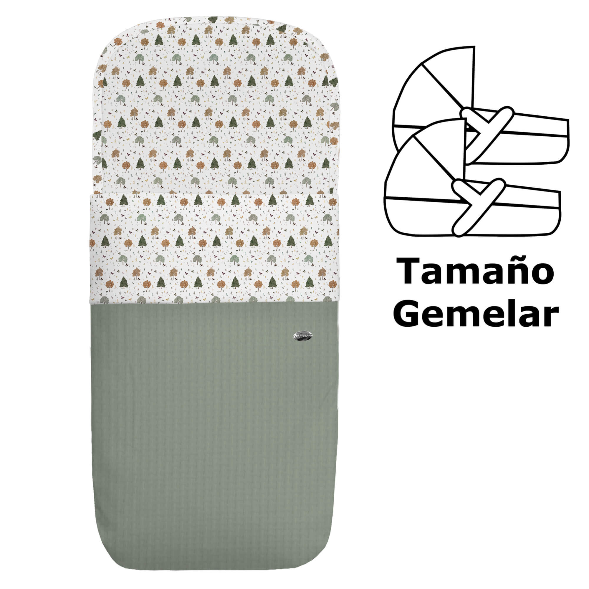 Saco para Capazo Gemelar Sicilia roma verde villela estampada
