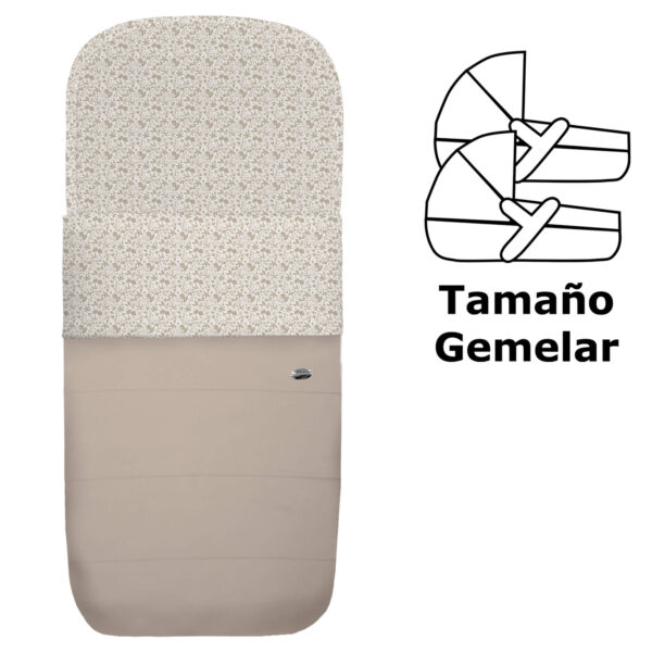 Saco para Capazo Gemelar Versalles Invierno tostado villela estampada