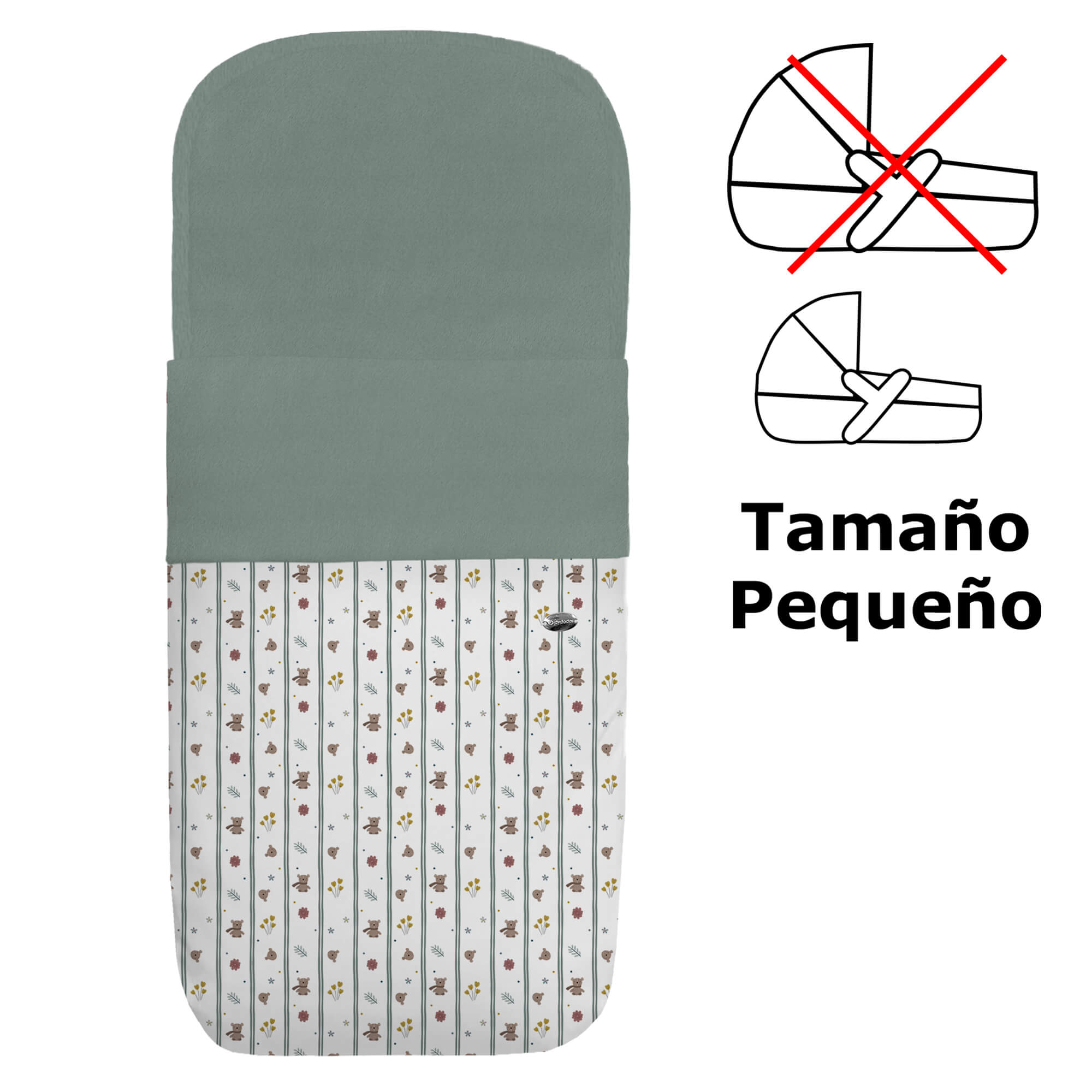 Saco Capazo Pequeño Joel pelo verde Saco para Capazo Pequeño Joel pelo verde