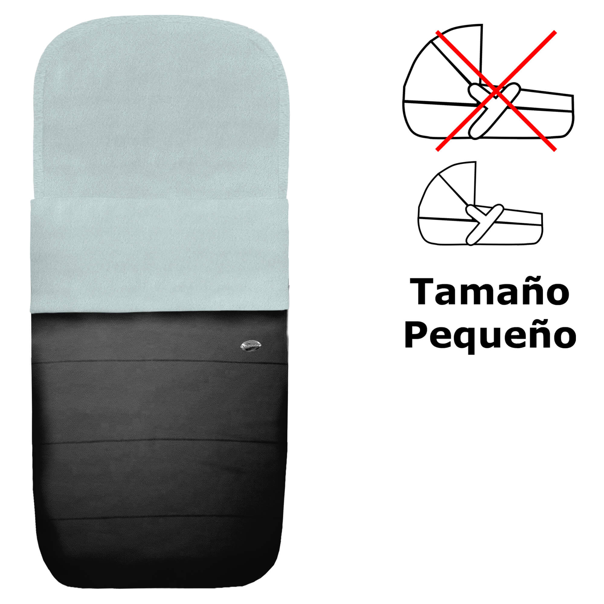 Saco para capazo pequeño polipiel negro pelo celeste