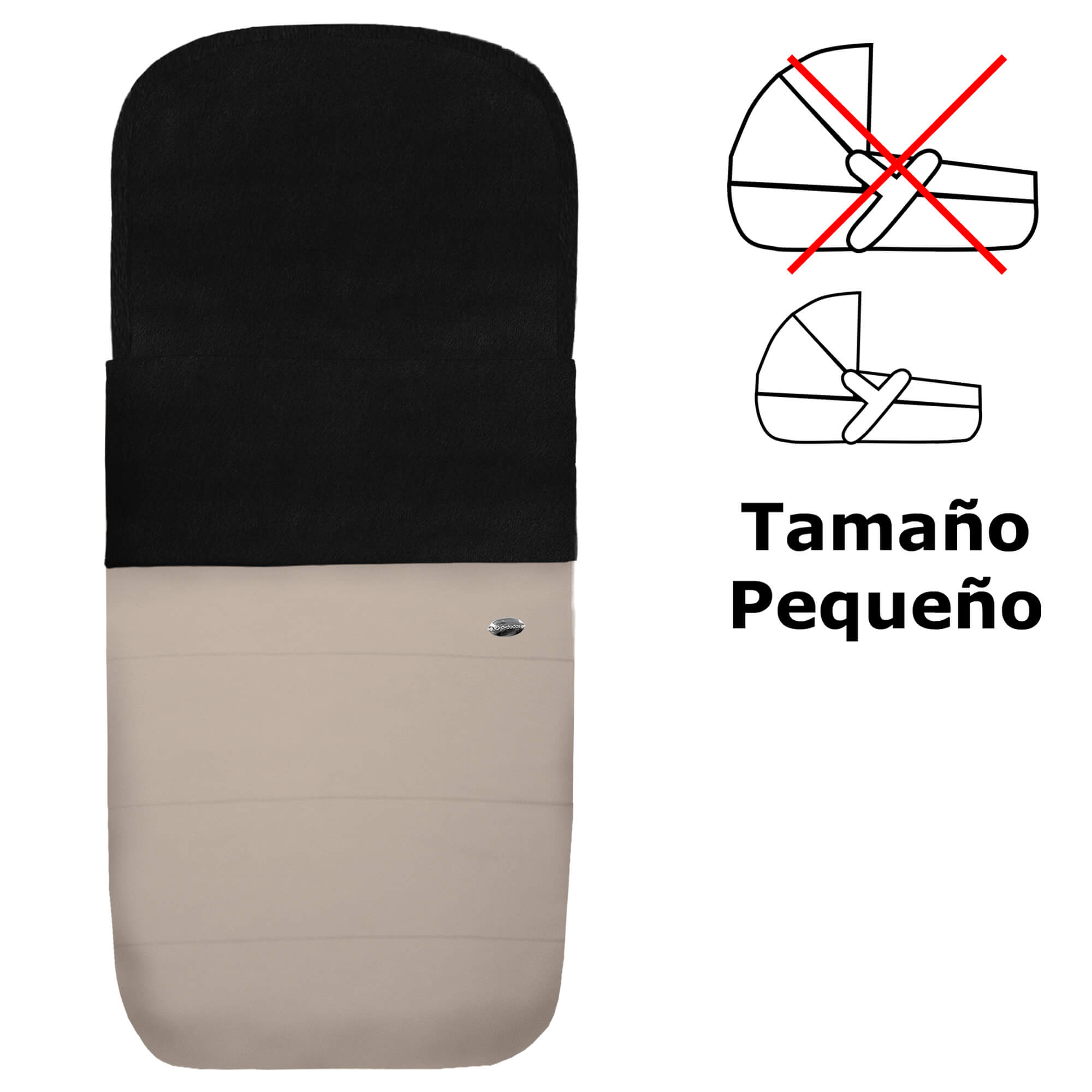 Saco para capazo pequeño polipiel tostado pelo negro