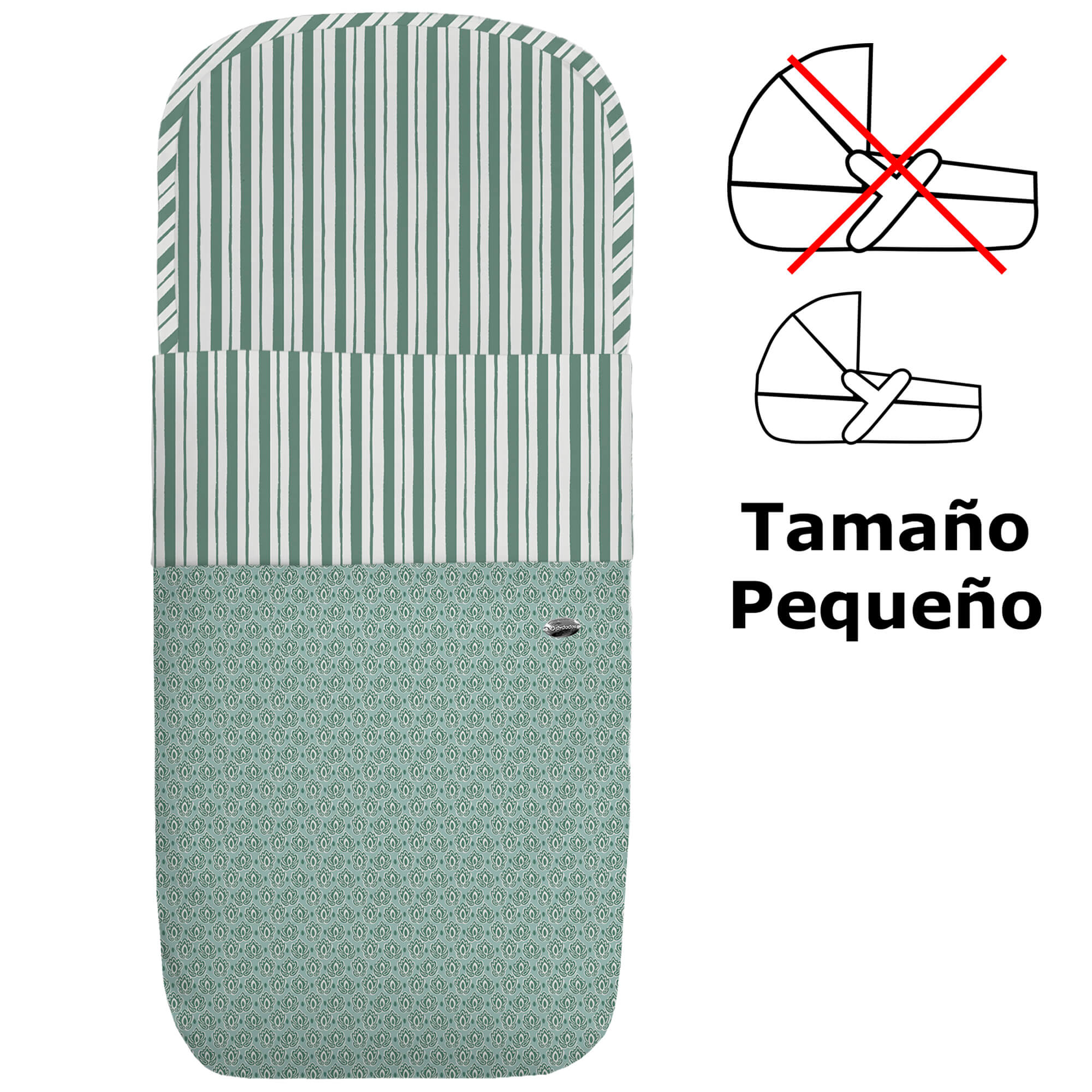 Saco para Capazo Pequeño Porvenza Invierno verde villela estampada
