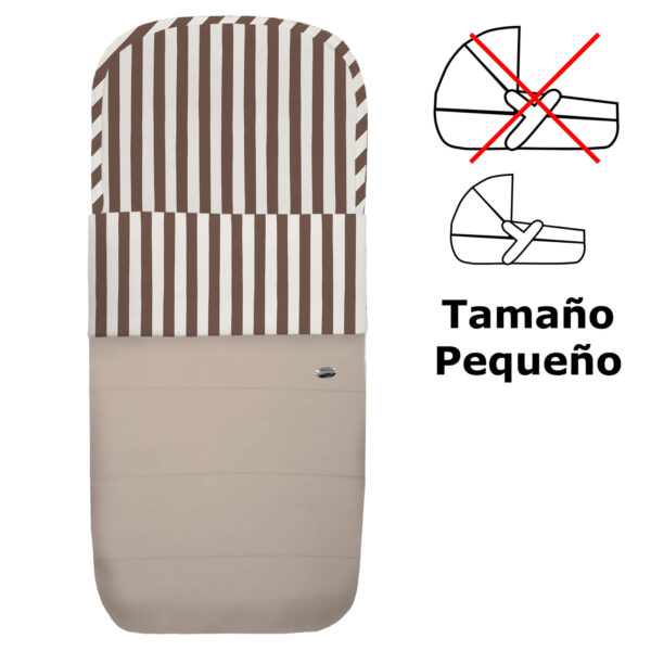 Saco para Capazo Pequeño Rayas marron polipiel tostado pelo estampado