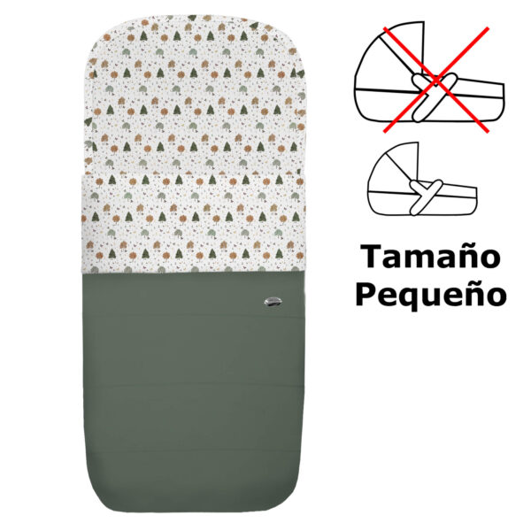 Saco para Capazo Pequeño Sicilia polipiel verde villela estampada