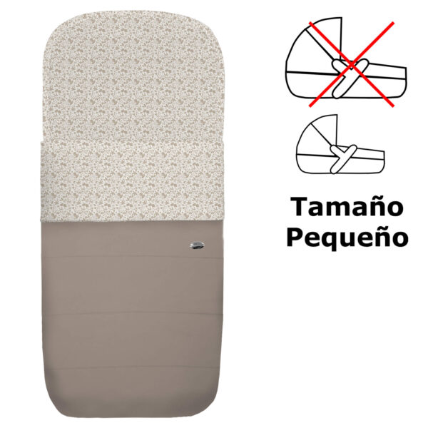 Saco para Capazo Pequeño Versalles Invierno visón villela estampada