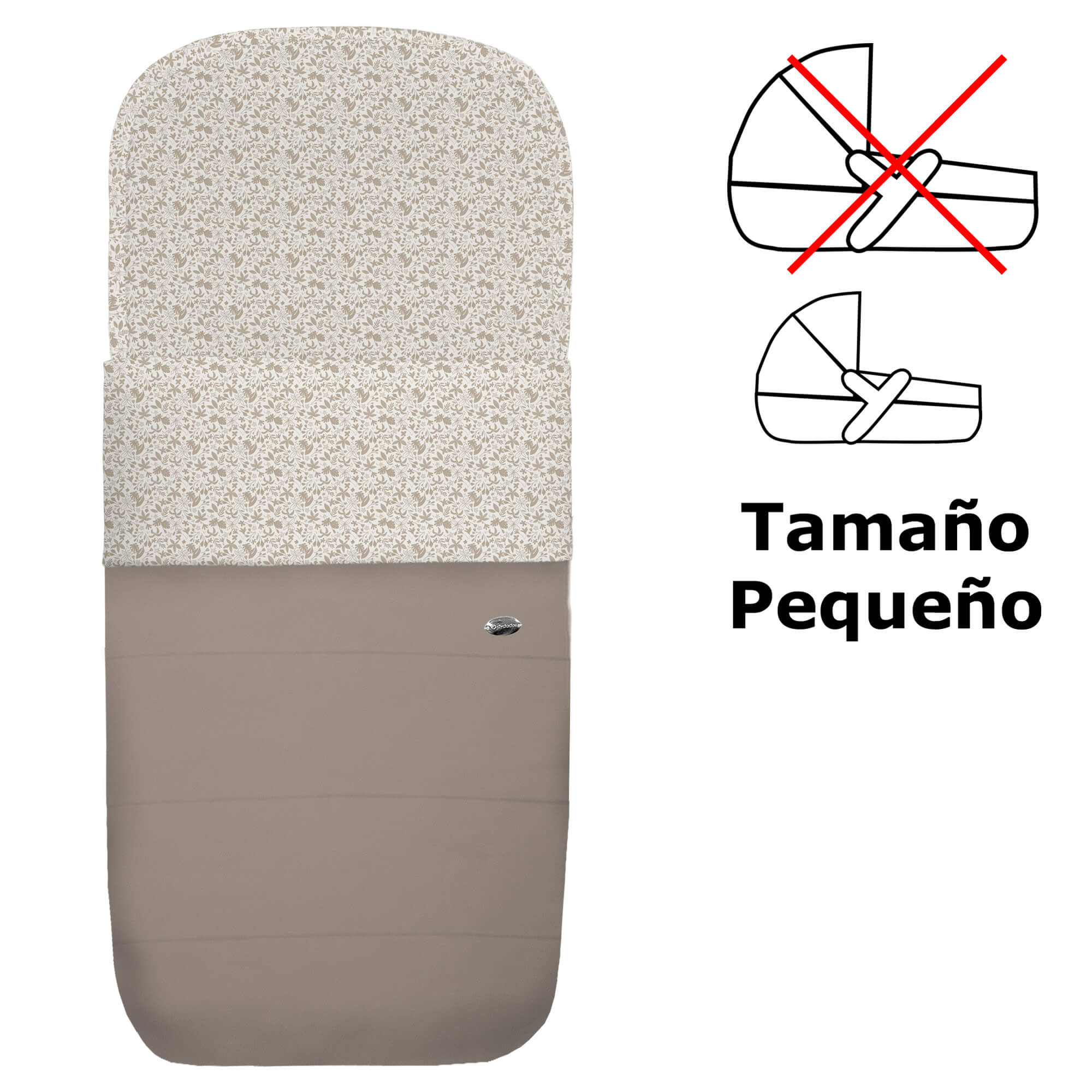 Saco para Capazo Pequeño Versalles Invierno visón villela estampada