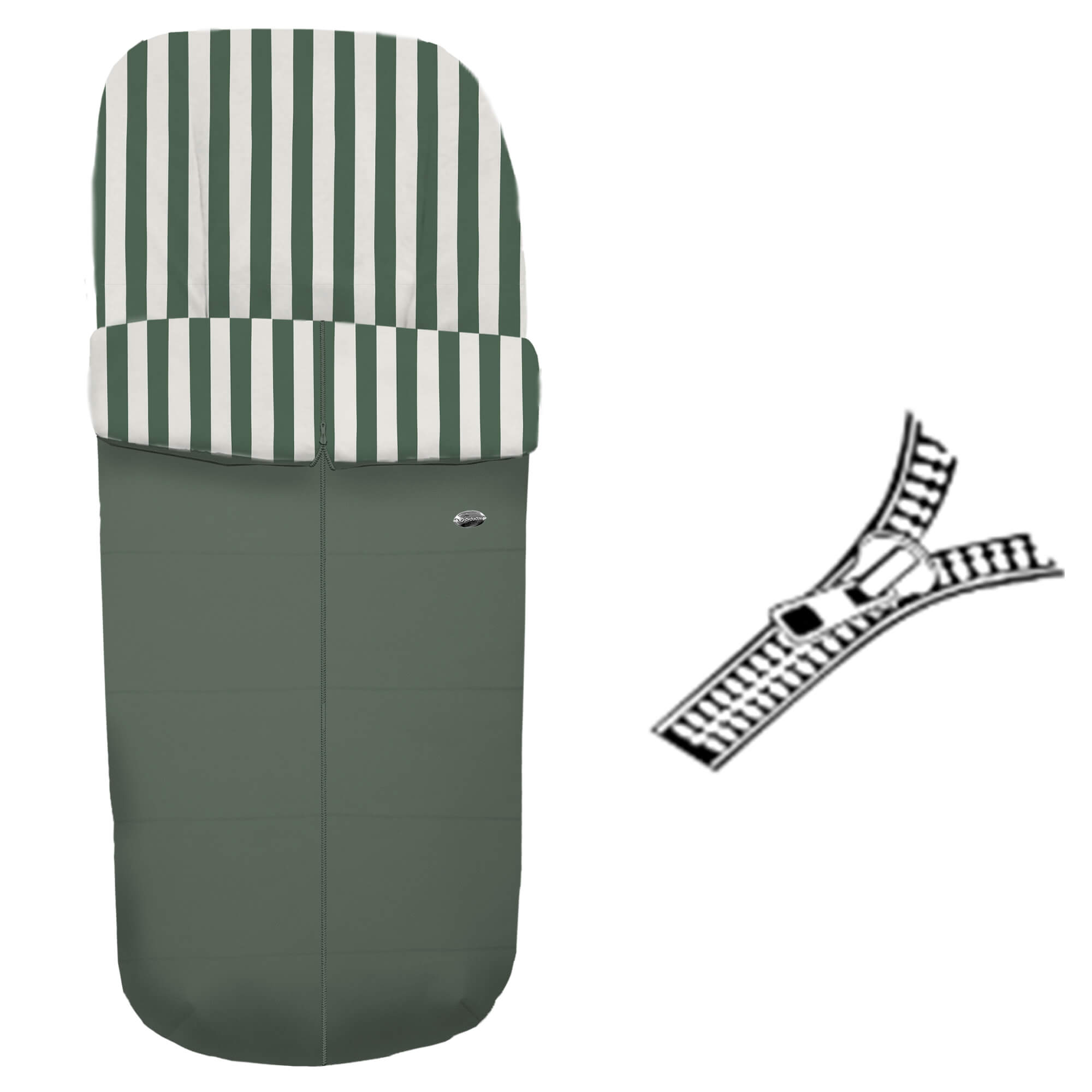 Saco Gemelar cremallera Rayas verde polipiel verde pelo estampado Saco para silla modelo Gemelar con cremallera Rayas verde polipiel verde pelo estampado