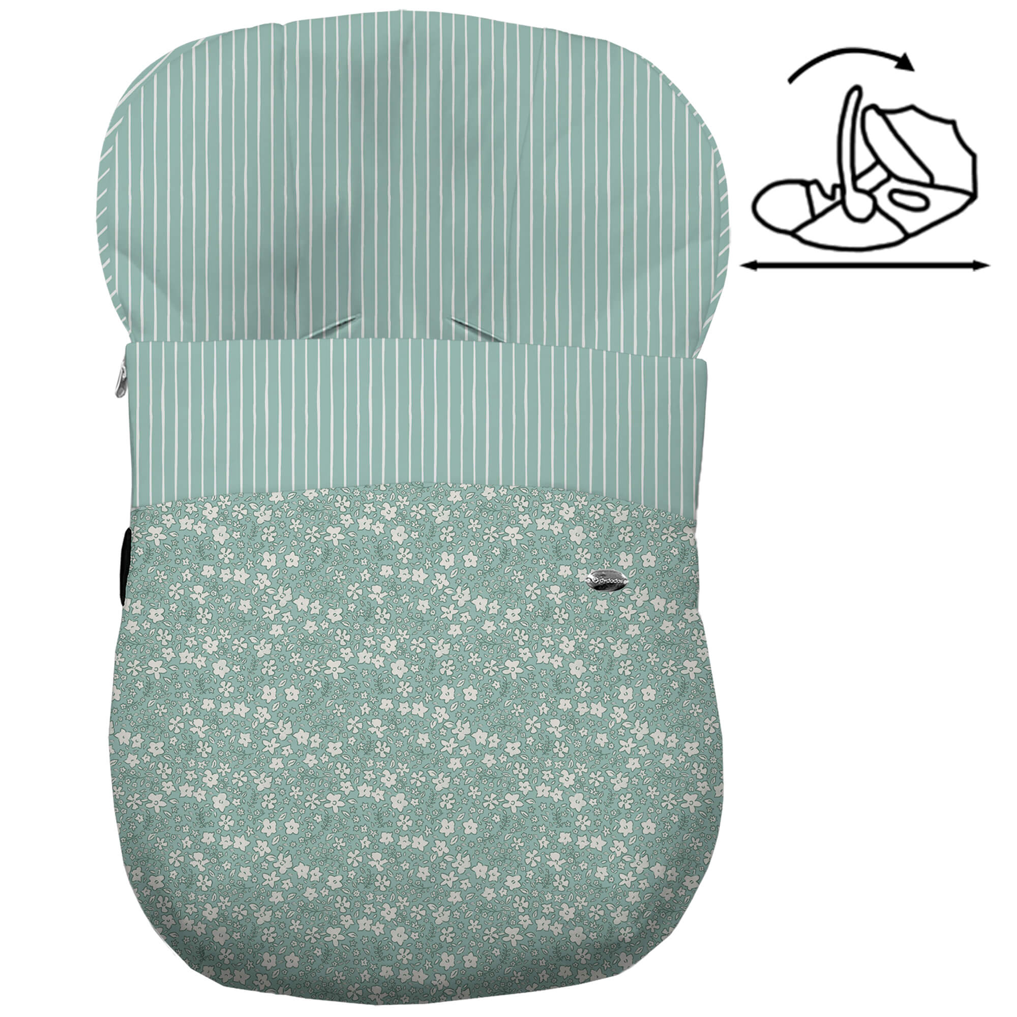 Saco para Grupo Cero Modular Iris Invierno verde villela estampada