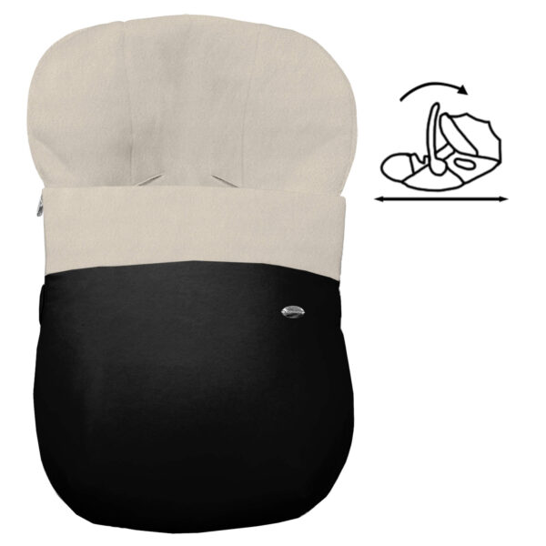 Saco para grupo cero modular polipiel negro pelo crudo