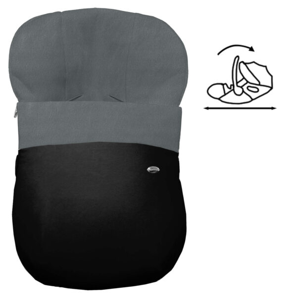 Saco para grupo cero modular polipiel negro pelo gris marengo